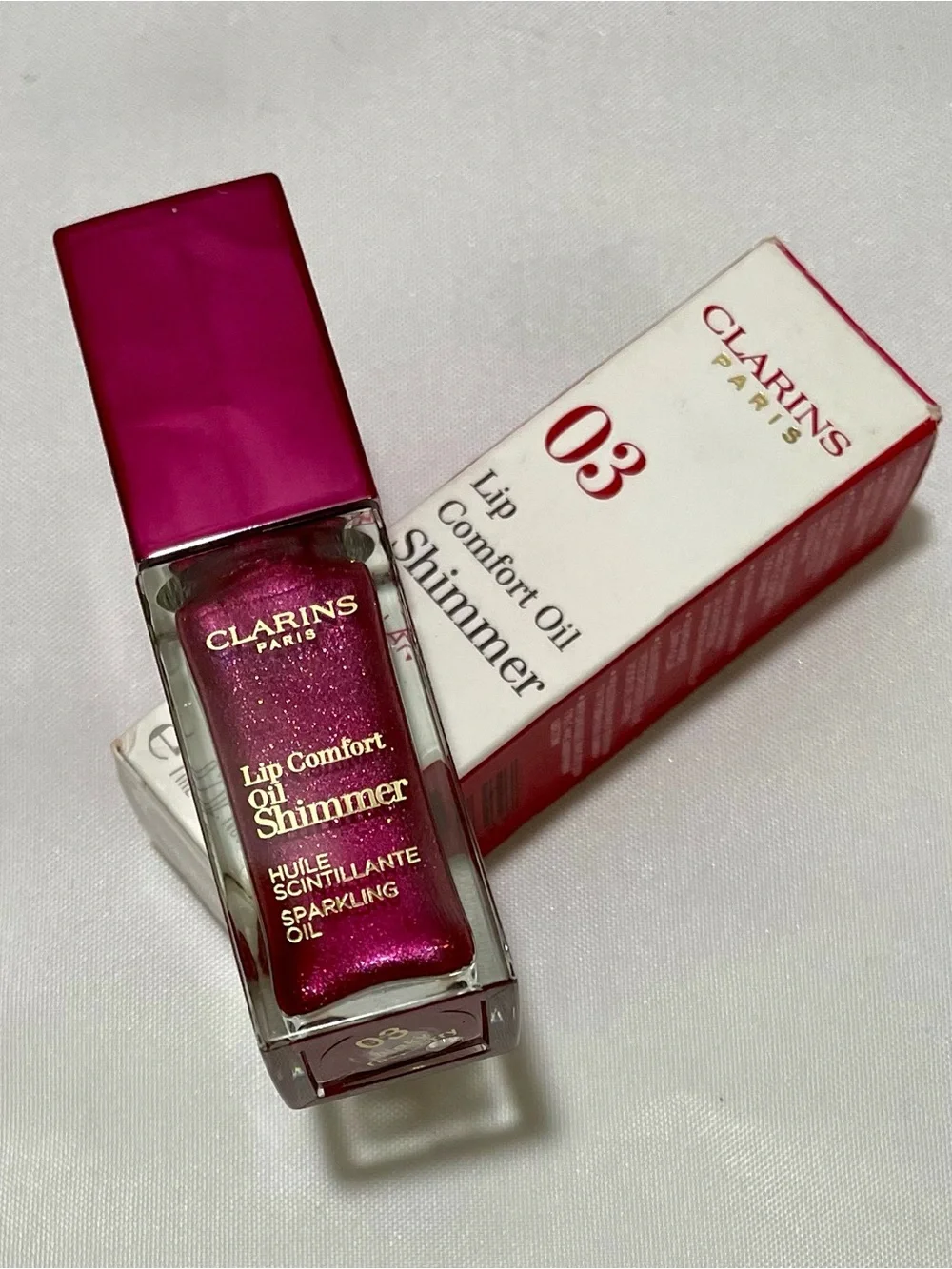 Clarins Lip Comfort Oil Shimmer: 03 Funky Raspberry - Shimmery Raspberry Pink
